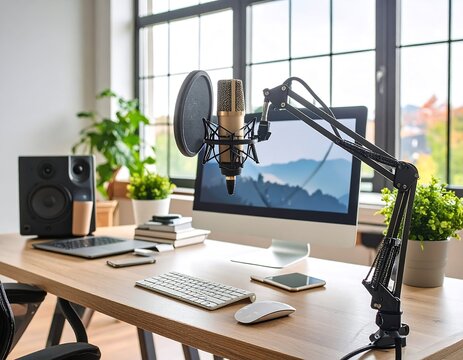 Modern home studio workspace