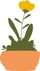 Spring Potted Plant Illustration