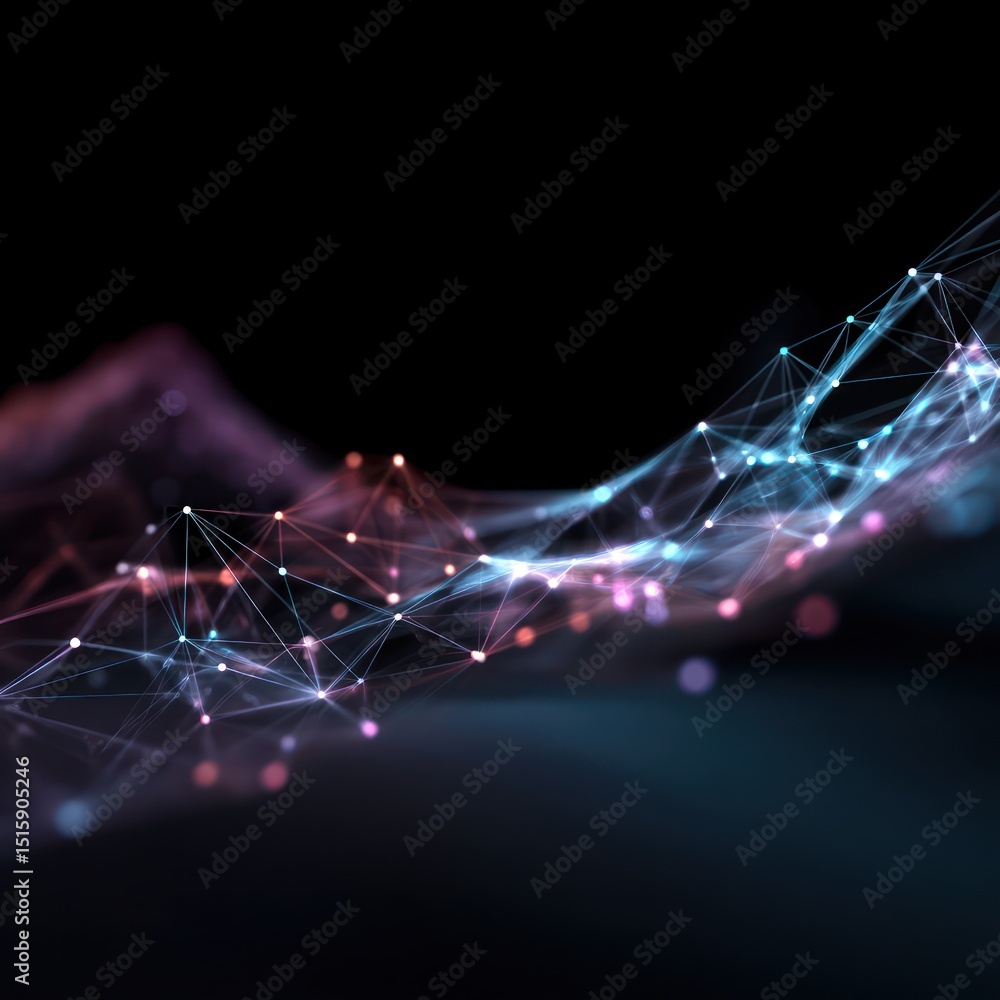 Poster digital connections glowing blue to represent high-tech circuitry in a data-rich environment.