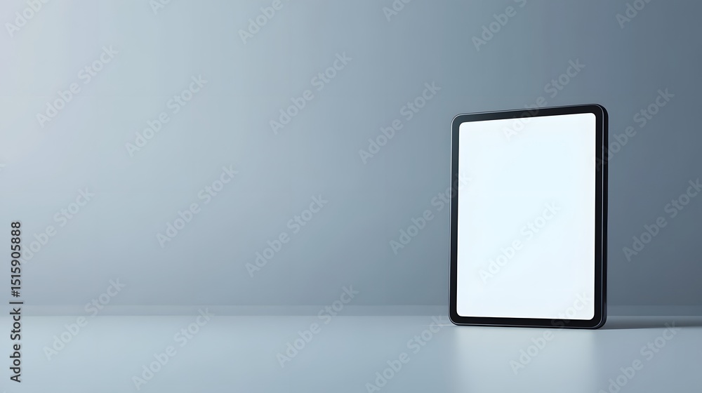 Poster empty tablet display against a neutral backdrop.
