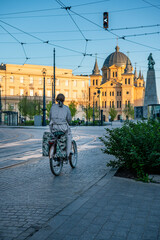 The city of Łódź - view of Freedom Square. Lodz, Poland.