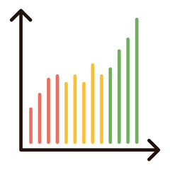 Colorful bar chart illustrating data representation suitable for business and financial reports