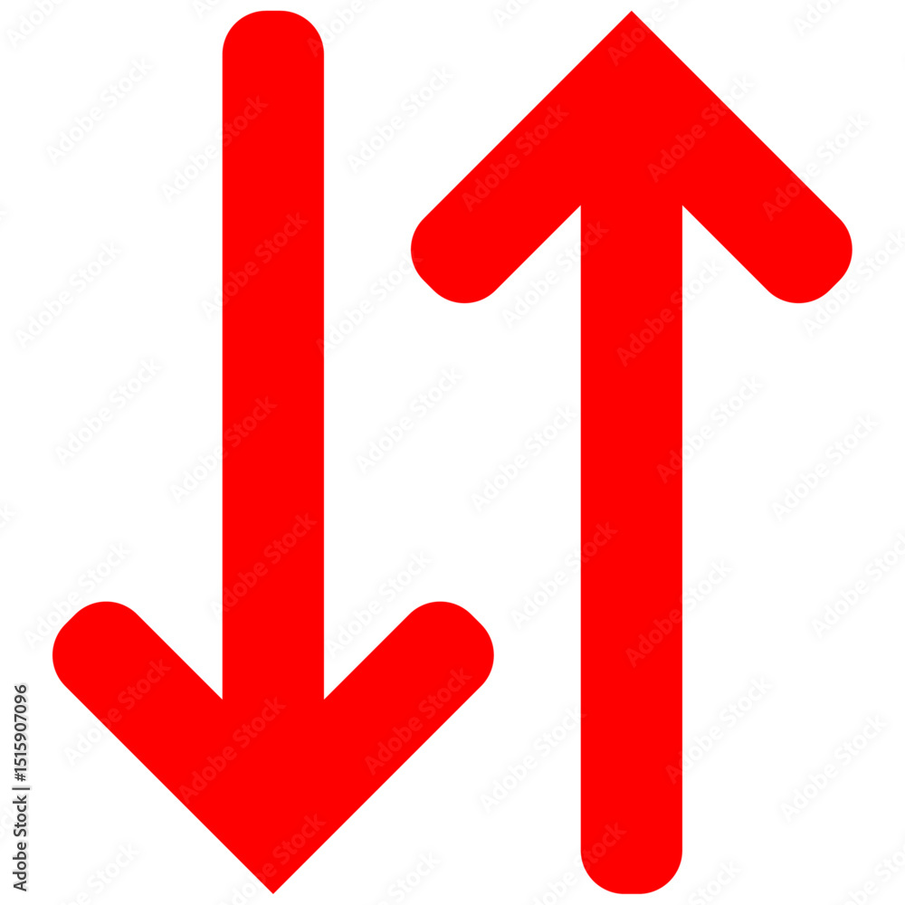 Poster red up and down vector arrow icon. arrow icon set.
