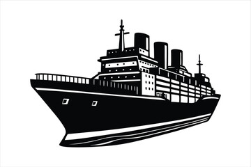 Obraz premium Shipping and Transport Cargo Ship Vector for Infographics