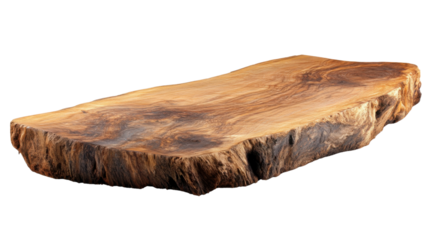 Single Piece of Wood Isolated on White Background with Natural Texture for Design, Craft, or Mockup Use
