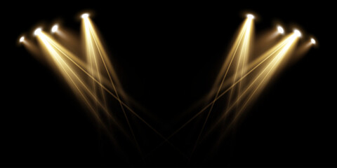 ОGolden Spotlight PNG – Glowing Stage Light Effect on Transparent Background, Vector Illustration of Studio Beam, Wall Lighting, and Scene Illumination for Theatre and Performance Designсновные RGB