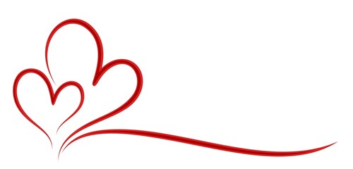Stylized symbol of a red hearts.
