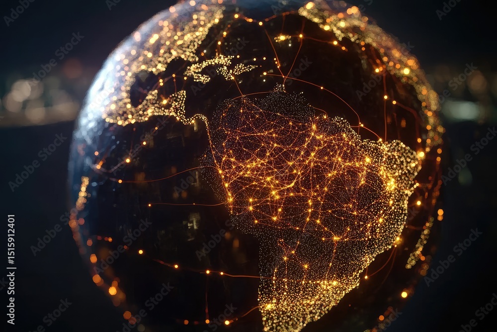 Poster global network map of connections