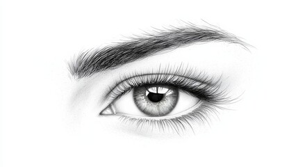 Detailed drawing of woman eye captivating depiction of beauty and intricacy