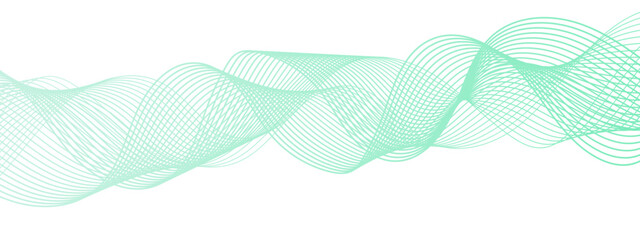 Abstract digital composition with smooth, flowing waveforms made of fine, parallel blue lines. Sense of motion, lightness, and digital fluidity. Gradient varies with depth and modern, technological 