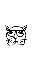 nerd cat funny illustration line art hand drawn meme