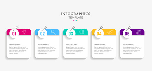 5 Steps business timeline infographic template design