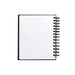 Blank spiral notebook isolated on up top idea view on transparent background