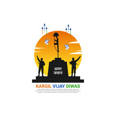 Vector illustration of Kargil Vijay Diwas social media template