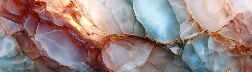 Abstract agate stone texture with rich colors and patterns.