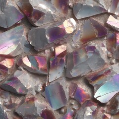 Colorful shards of crystal reflecting light, vibrant and eye-catching design.