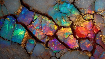 Colorful mineral pattern showcasing unique texture and vibrant hues.