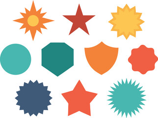 Starburst sunburst Sale Stickers vector icons