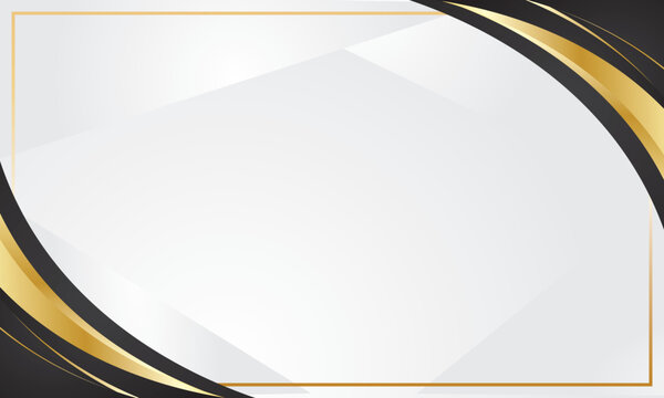 Black gold gradient abstract curve corner border for certificate