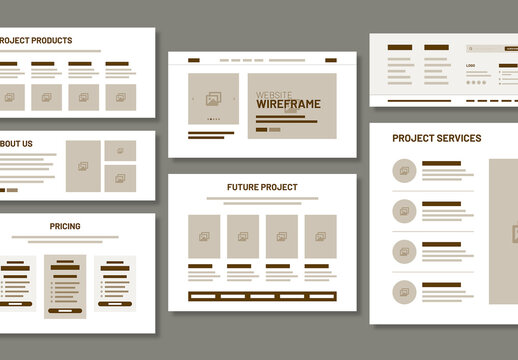 Modern UI Wireframe Template Layout for Website Projects