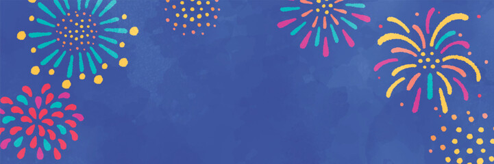 花火の水彩イラスト背景