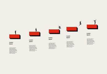 Business Growth Infographic Template with Minimal Illustrations