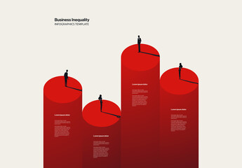 Business Inequality Infographic Template with Minimal Illustration