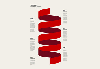 History Timeline Infographic Template with Spiral Graphic Element