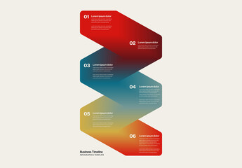 Colorful Business Timeline Infographic Template with 3D gradients