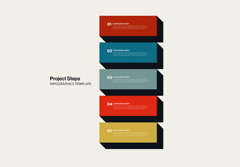 Project Steps Infographic Template with Vertical Layout