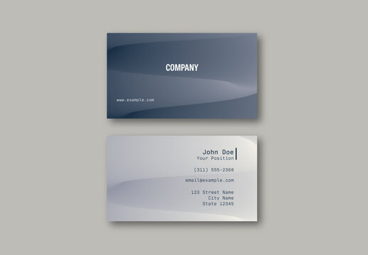 Professional Elegant Business Card Template with Smooth Blue Gradients