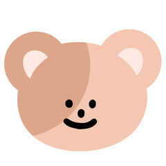 Cute illustration of teddy bear face for cartoon character, comic, mascot, plush toy, kid doll, cute patches, shirt print, animal, zoo, sticker, souvenir shop, brooch