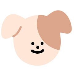 Cute illustration of brown puppy for decoration, pet shop, vet, dog cartoon, character, comic, mascot, paw friend, adopt and rescue animal, sticker, foster home, shelter, patch, doll, toy