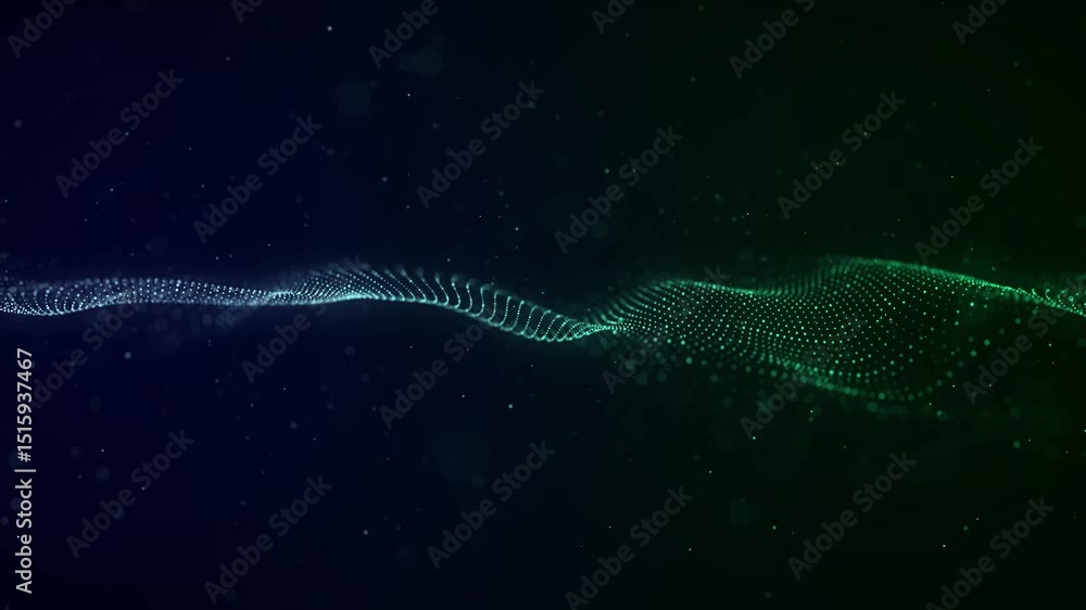 Aufkleber 3d digital dynamic wave. flow digital structure. secure cybersecurity data connection. cyber technol