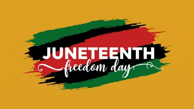 Juneteenth Freedom Day Design with Brush Strokes