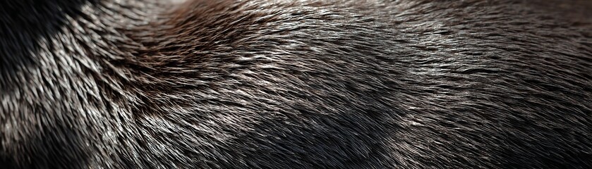 Fototapeta premium Close-up texture of dark animal fur, showcasing natural patterns and softness.