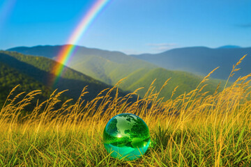Le Globe Terrestre sous l'Arc-en-ciel