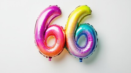 Vibrant Number Balloons for 66 Year Celebration