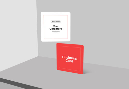 Square Business Card Mockup