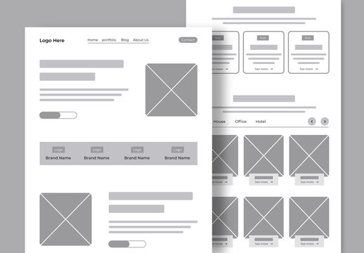 Architecture Landing Page Wireframe Design