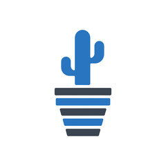 Obraz premium cactus in layered pot icon