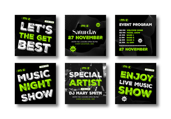 Music Event Social Media Post Template
