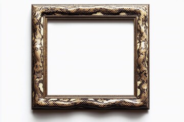 Snake skin photo frame isolated on white