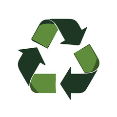 Obraz premium Universal recycling symbol in shades of green for environmental awareness concept.