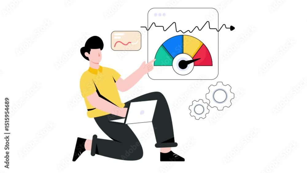 Poster web performance 2d flat animation.