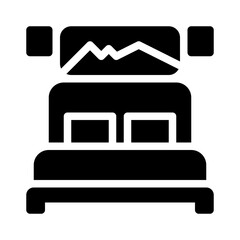 bedroom design glyph icon