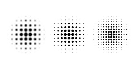 Circle dot frame. Circular border with effect halftone. Modern faded ring.