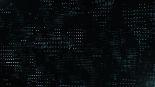 Technology connection digital big data concept. Abstract of digital data flow on blue background. Transferring of big data and storage of data sets, blockchain, hi-speed internet. Seamless loop