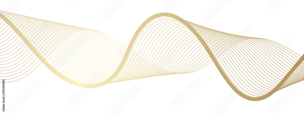 Poster abstract smooth wave design featuring golden-yellow linear curves gradually fades. soft cream tone a