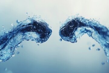 Water splashes colliding